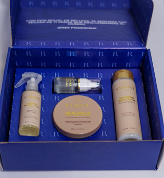 KIT BRILLO Y REPARACIÓN (Shampoo + Repolarizador + Serum + Perfume)